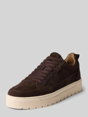 Sneakersy z naturalnej skóry model "IVAR-102" PS Poelman Ciemnobrązowy