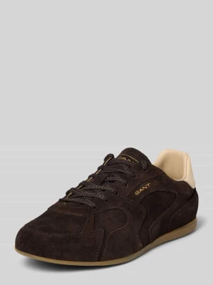 Sneakersy z naturalnej skóry model 'Sperly' Gant Ciemnobrązowy