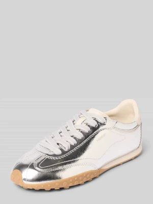 Sneakersy z naturalnej skóry o błyszczącym wyglądzie model 'Bridge' HOFF Srebrny