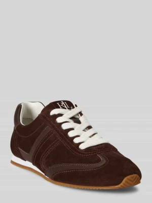 Sneakersy z naturalnej skóry welurowej bydlęcej model 'DANI' Lauren Ralph Lauren Średniobrązowy