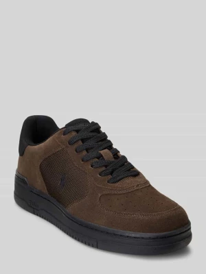 Sneakersy z naturalnej skóry welurowej model 'MASTERS' Polo Ralph Lauren Ciemnobrązowy