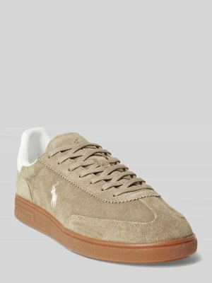 Sneakersy z naturalnej skóry welurowej Polo Ralph Lauren Beżowy
