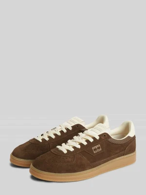 Sneakersy z naturalnej skóry welurowej Tommy Jeans Ciemnobrązowy