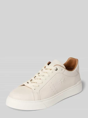 Sneakersy z naturalnej skóry z detal z logo La Martina Biały