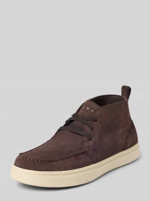 Sneakersy z naturalnej skóry z detal z logo model 'BALTMOORE' Geox Ciemnobrązowy