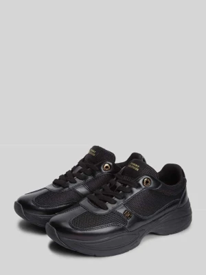 Sneakersy z naturalnej skóry z detalami z logo Tommy Hilfiger Czarny