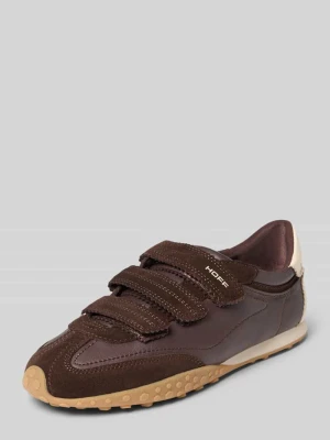 Sneakersy z naturalnej skóry z detalem z logo model 'Bridge' HOFF Ciemnobrązowy