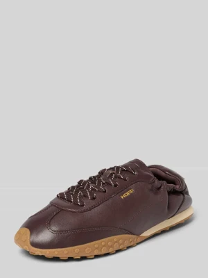 Sneakersy z naturalnej skóry z detalem z logo model 'Bridge' HOFF Ciemnobrązowy