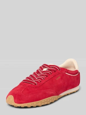 Sneakersy z naturalnej skóry z detalem z logo model 'Bridge' HOFF Czerwony