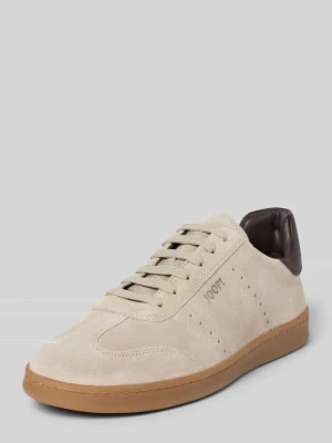 Sneakersy z naturalnej skóry z detalem z logo model 'Velluto' JOOP! Beżowy
