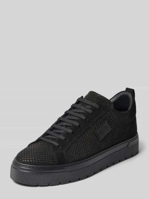 Sneakersy z naturalnej skóry z fakturowanym wzorem Antony Morato Czarny