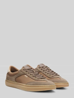 Sneakersy z naturalnej skóry z napisem z logo Boss