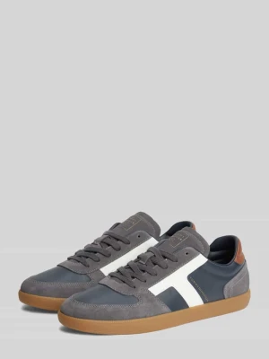 Sneakersy z naturalnej skóry z napisem z logo Tommy Hilfiger Granatowy