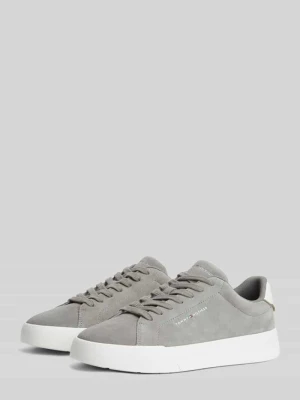 Sneakersy z naturalnej skóry z napisem z logo Tommy Hilfiger Jasnoszary