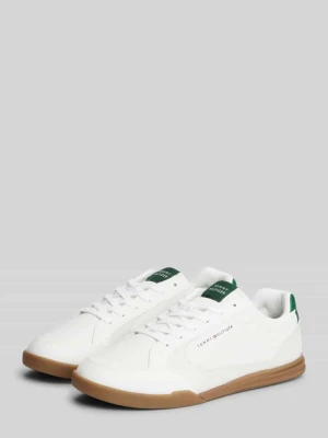 Sneakersy z naturalnej skóry z naszywką z logo Tommy Hilfiger Granatowy