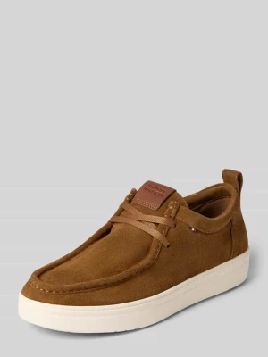 Sneakersy z naturalnej skóry z naszywką z logo Tommy Hilfiger Orzechowy