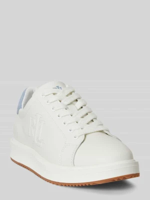 Sneakersy z naturalnej skóry z wyhaftowanym logo Lauren Ralph Lauren