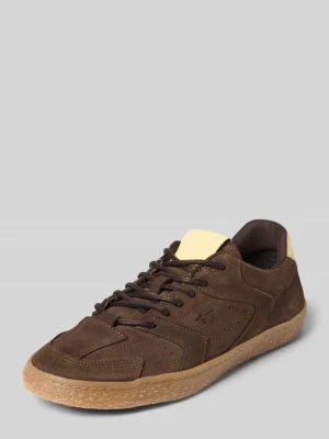 Sneakersy z naturalnej skóry z wyhaftowanym logo Tamaris Ciemnobrązowy