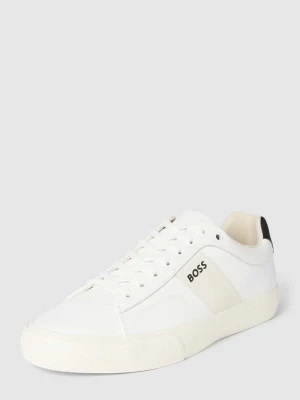 Sneakersy z obszyciem w kontrastowym kolorze model ‘Adien’ w kolorze białym Boss