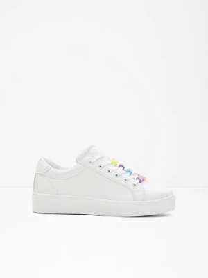 Sneakersy z perełkami BonPrix biały