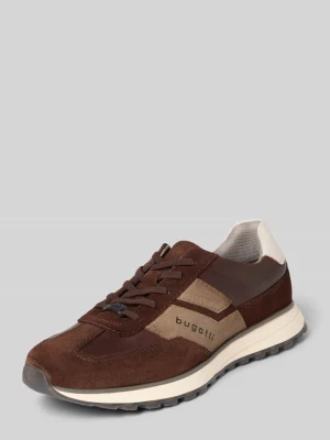 Sneakersy z powlekanej skóry z detalami z logo model 'Timon' Bugatti