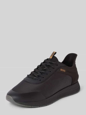 Sneakersy z profilowaną gumową podeszwą Boss Czarny
