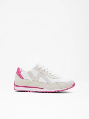 Sneakersy z profilowaną podeszwą BonPrix biały