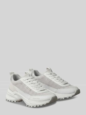 sneakersy z wstawkami z siateczki Calvin Klein Biały
