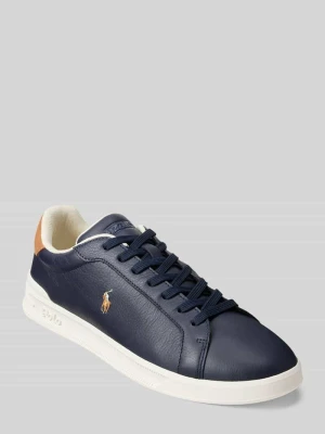Sneakersy z wyhaftowanym logo z naturalnej skóry Polo Ralph Lauren