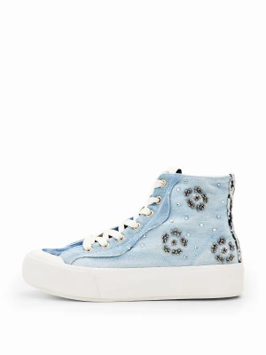 Sneakersy z wysoką cholewką denim Desigual