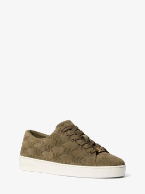 Sneakersy zamszowe Keaton z wytłoczonym logo Michael Kors LODEN (Zielony)