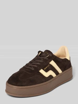 Sneakersy ze skóry bydlęcej model 'Cuzmani' Gant Ciemnobrązowy