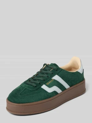 Sneakersy ze skóry bydlęcej model 'Cuzmani' Gant Ciemnozielony