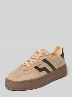 Sneakersy ze skóry bydlęcej model 'Cuzmani' Gant Jasnobrązowy