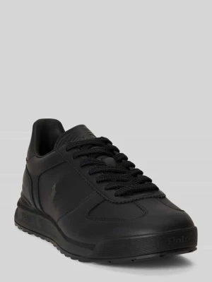 Sneakersy ze skóry gładkiej z wiązaniem Polo Ralph Lauren Czarny