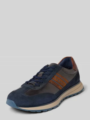 Sneakersy ze skóry model 'Timon' Bugatti Ciemnoniebieski