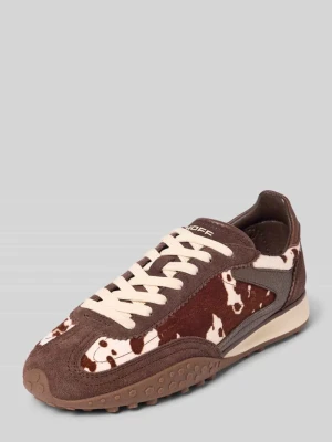 Sneakersy ze skóry we wzór na całej powierzchni model 'BRIDGE MKII' HOFF Ciemnobrązowy