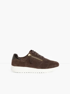 Sneakersy ze skóry welurowej BonPrix brązowy