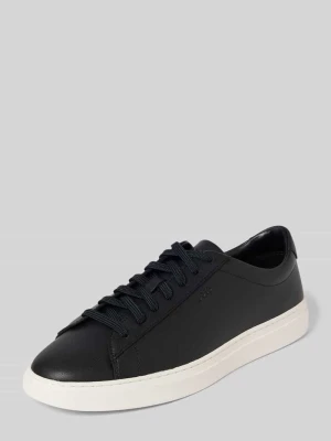 Sneakersy ze skóry z gumową podeszwą model 'Kieran_Tenn_allt' Boss Czarny