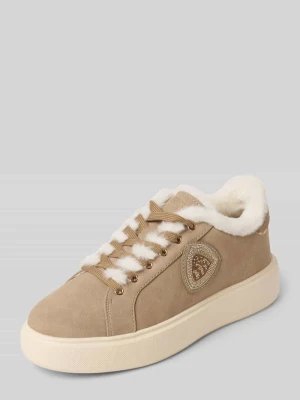 Sneakersy ze skóry z obszyciem ozdobnymi kamieniami model ‘VENUS’ Blauer USA