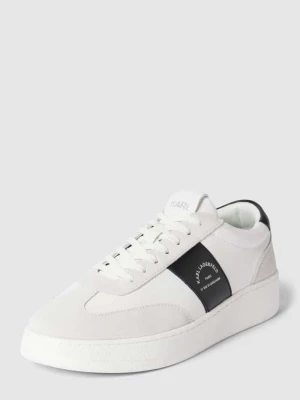Sneakersy ze skóry z obszyciem w kontrastowym kolorze Karl Lagerfeld
