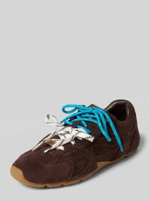 Sneakersy ze skóry ze sznurowaniem Model 'Asiel' Steve Madden Ciemnobrązowy