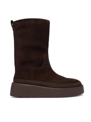 Śniegowce Calvin Klein Flatform Mid Boot Suede Wl HW0HW03181 Brązowy