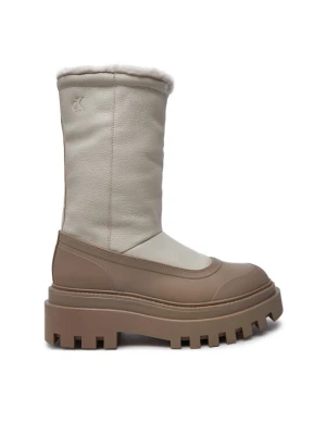 Śniegowce Calvin Klein Jeans Flatform Chelsea Boot Padded YW0YW01558 Beżowy