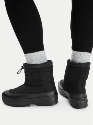 Śniegowce Calvin Klein Vulc Flatform Snowboot Nyl Aop HW0HW03437 Czarny