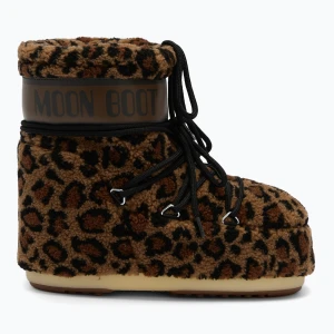 Śniegowce damskie Moon Boot Icon Low Fleece Leopard cognac / cocoa Brązowy
