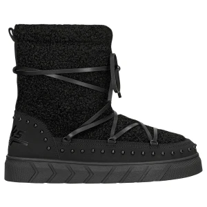 Relaks czarne śniegowce damskie z futerkiem typu baranek r 55129-81