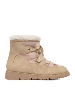 Śniegowce DeeZee 17125-1-BEIGE PU Beżowy