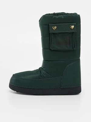 Śniegowce LOVE MOSCHINO ciemnozielony