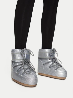 Śniegowce Moon Boot Icon Low Glitter 80D1409440 Srebrny